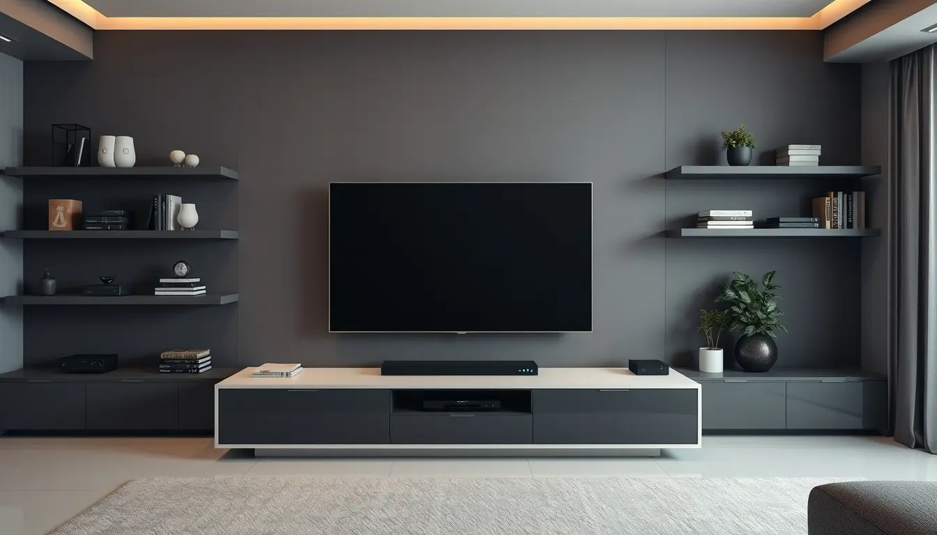 Close-up of a remote control pointing at a smart TV displaying an IPTV service menu